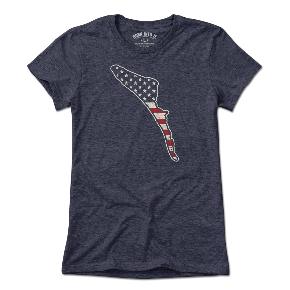 Born Into It Anna Maria Island Stars & Stripes T-shirt featuring patriotic stars and stripes design on soft fabric.