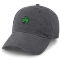 Born Into It Mini Shamrock Dad Hat in gray, embroidered shamrock design on front