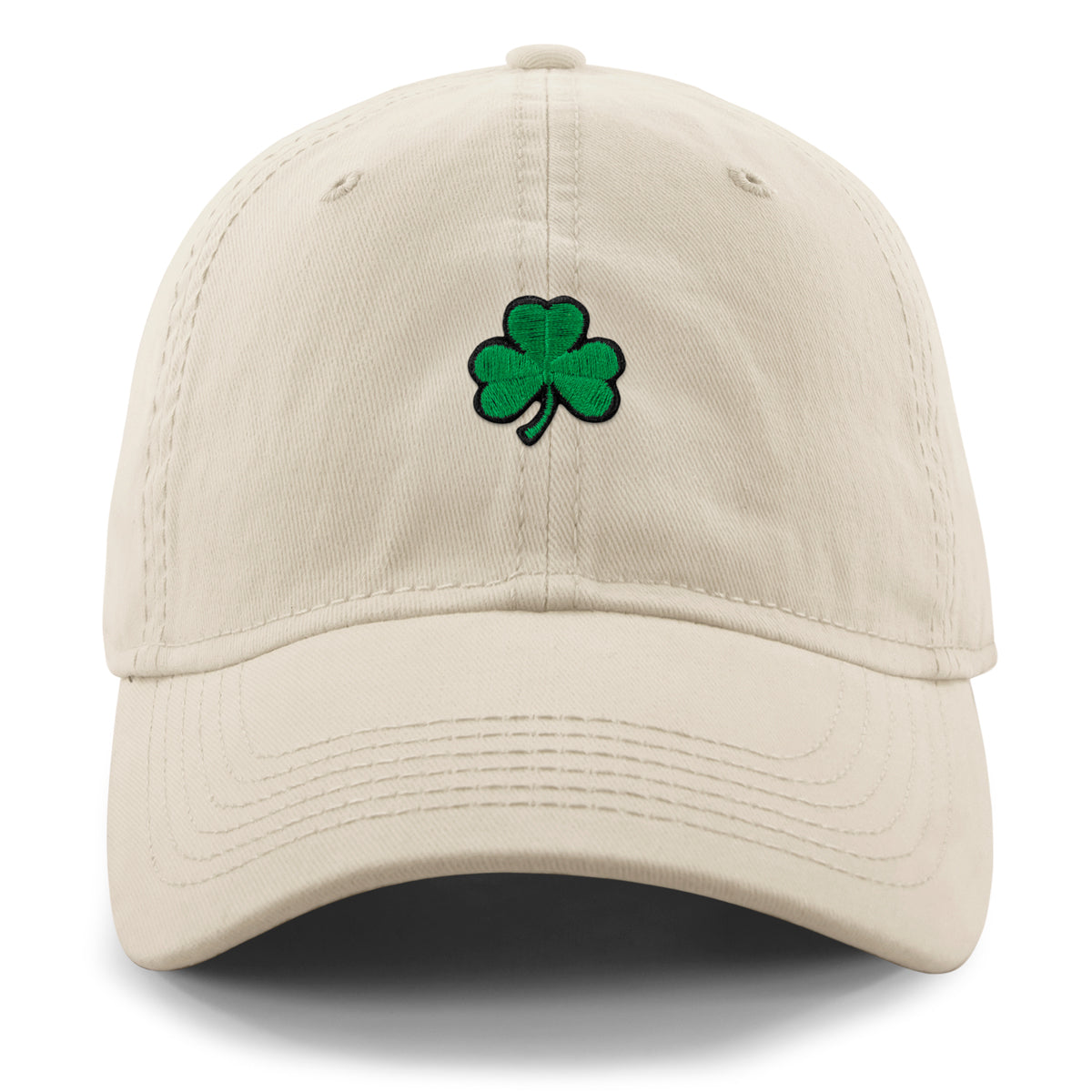 Born Into It Mini Shamrock Dad Hat, green embroidered shamrock on the frontաժողով
