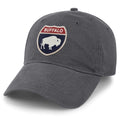 Born Into It Buffalo Interstate Sign Dad Hat, adjustable hat with distressed design and embroidered Buffalo sign logo.