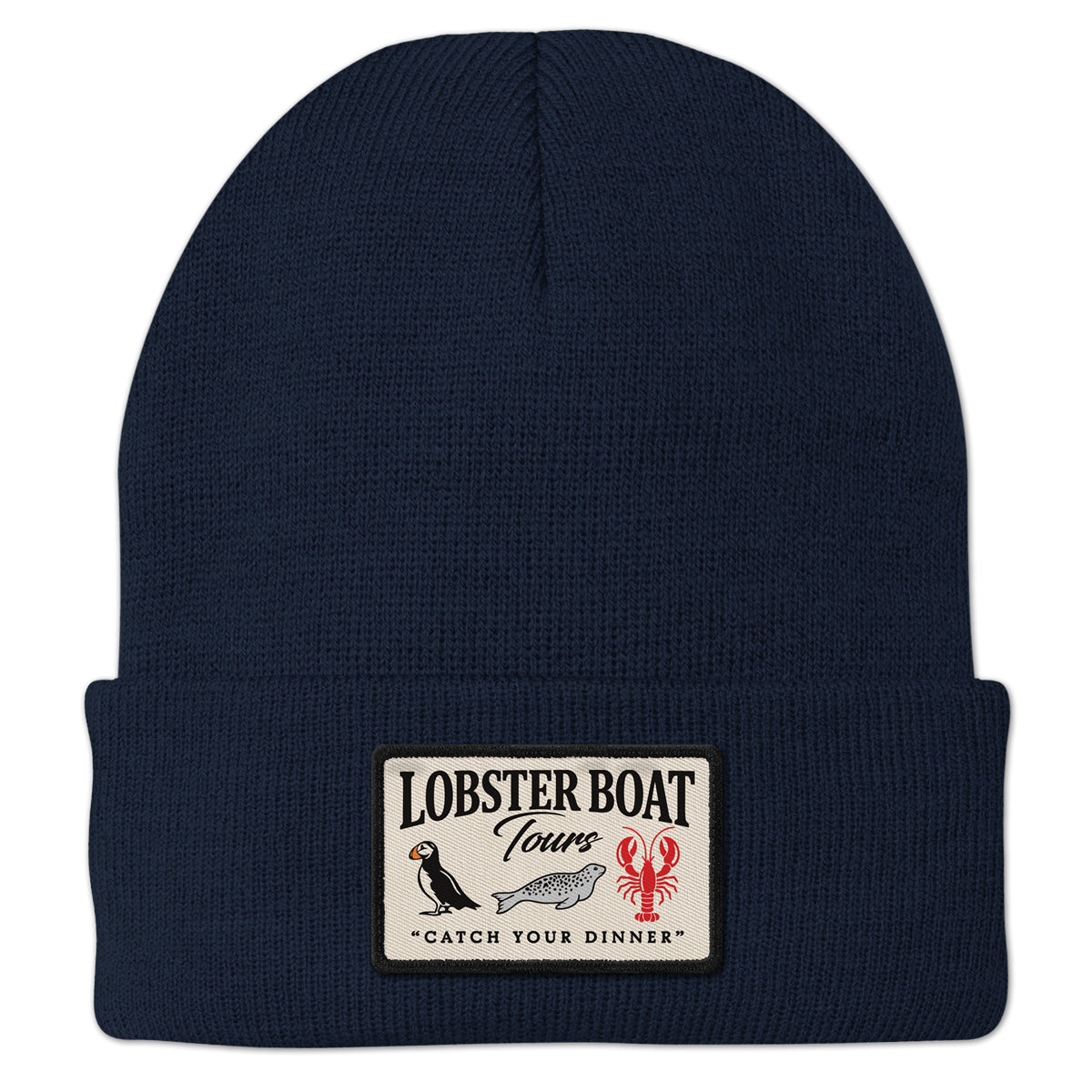 Lobster Boat Tours Printed Patch Cuff Knit